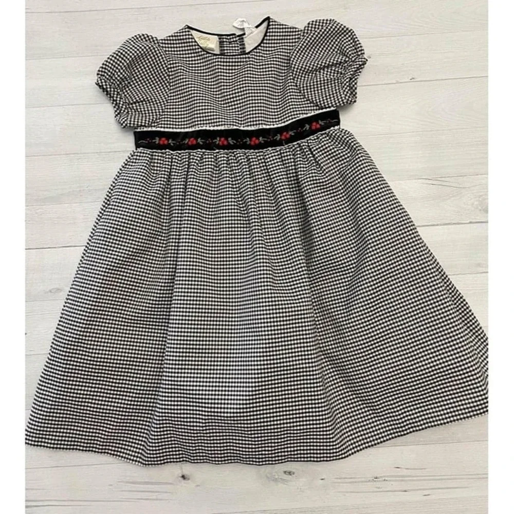 Little Bitty‎ Black And White Checkered Girls Dress Size 5
